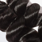 BraidsQueen 10-30 Inch Loose Wavy Virgin Brazilian Hair #1B Natural Black