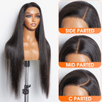 BraidsQueen 13x6 Glueless 3D Cap Pre-bleached Straight Transparent Lace Front Wig 150% Density