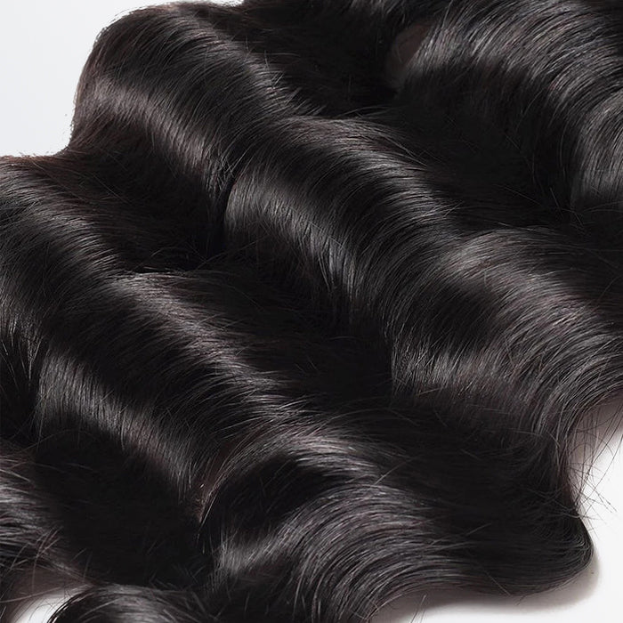 BraidsQueen 12-26 Inch Loose Deep Virgin Brazilian Hair #1B Natural Black