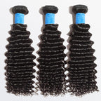 BraidsQueen 10-30 Inch Deep Curly Virgin Brazilian Hair #1B Natural Black