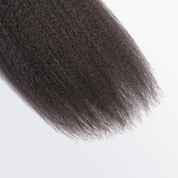 BraidsQueen 10-30 Inch Kinky Straight Virgin Brazilian Hair #1B Natural Black