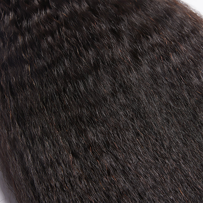 BraidsQueen 10-30 Inch Kinky Straight Virgin Brazilian Hair #1B Natural Black