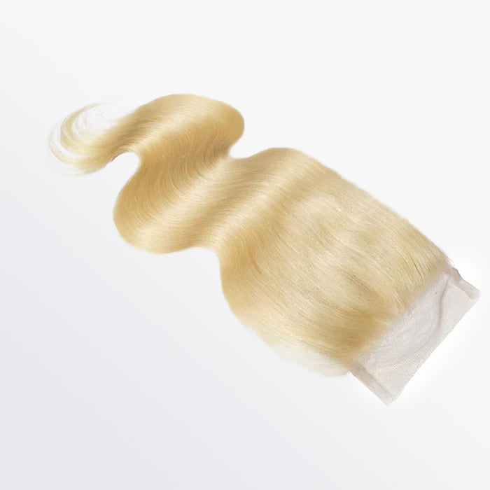 BraidsQueen 12-20 Inch 4" x 4" Body Wavy Free Parted 12A #613 Lace Closure