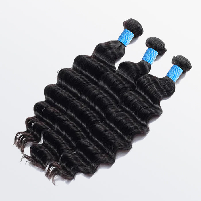 BraidsQueen 12-26 Inch Loose Deep Virgin Brazilian Hair #1B Natural Black