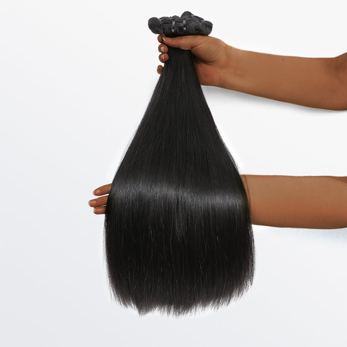 BraidsQueen 18-30 Inches Raw Vietnam Hair Bundles Straight #1B Natural Black