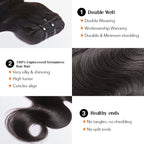 BraidsQueen 18-30 Inches Raw Vietnam Hair Bundles Body Wavy #1B Natural Black