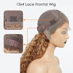 BraidsQueen 22-24 Inch Pre-Plucked 13"x4" Lace Front Water Wavy Wig Free Part 150% Density-100% Human Hair