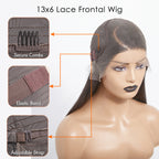 BraidsQueen 13x6 Glueless 3D Cap Pre-bleached Straight Transparent Lace Front Wig 150% Density