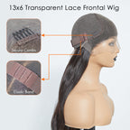 BraidsQueen 13x6 Glueless 3D Cap Pre-bleached Body Wave Transparent Lace Front Wig 150% Density