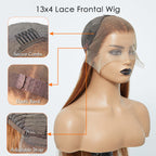 BraidsQueen 18-24 Inch Pre-Plucked 13"x4" Lace Front Straight Wig Free Part 150% Density-100% Human Hair
