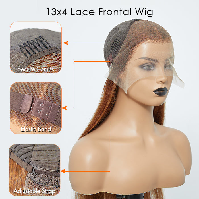 BraidsQueen 18-24 Inch Pre-Plucked 13"x4" Lace Front Straight Wig Free Part 150% Density-100% Human Hair