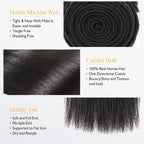 BraidsQueen 10-36 Inch Straight Virgin Brazilian Hair #1B Natural Black